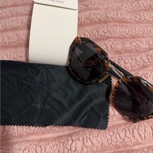 Prada Tortoise Shell Sunglasses with Black Accents